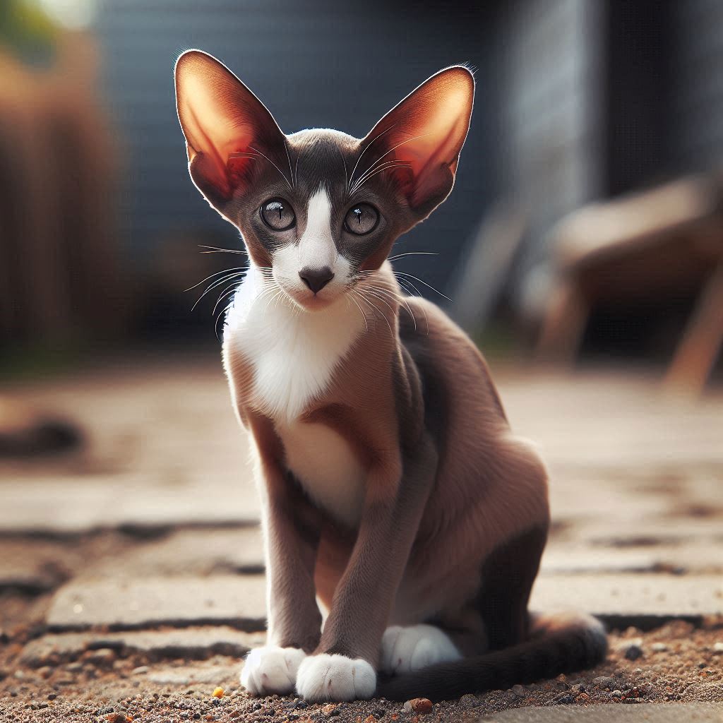 Oriental Shorthair Cat Sitting Oriental Shorthair Cat