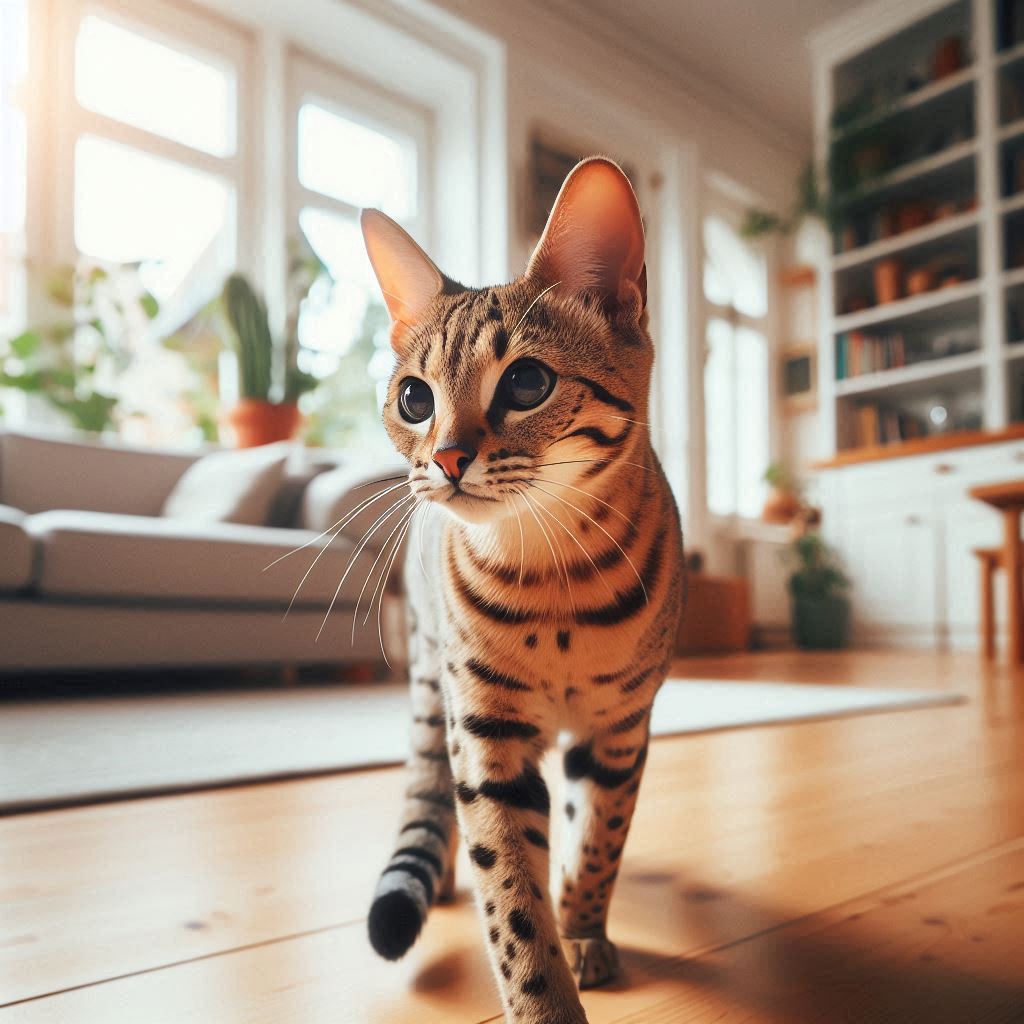 Savannah Cat Walking Savannah Cat Walking